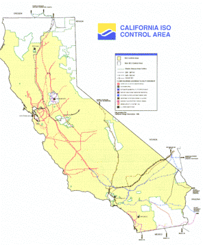 california electric grid map