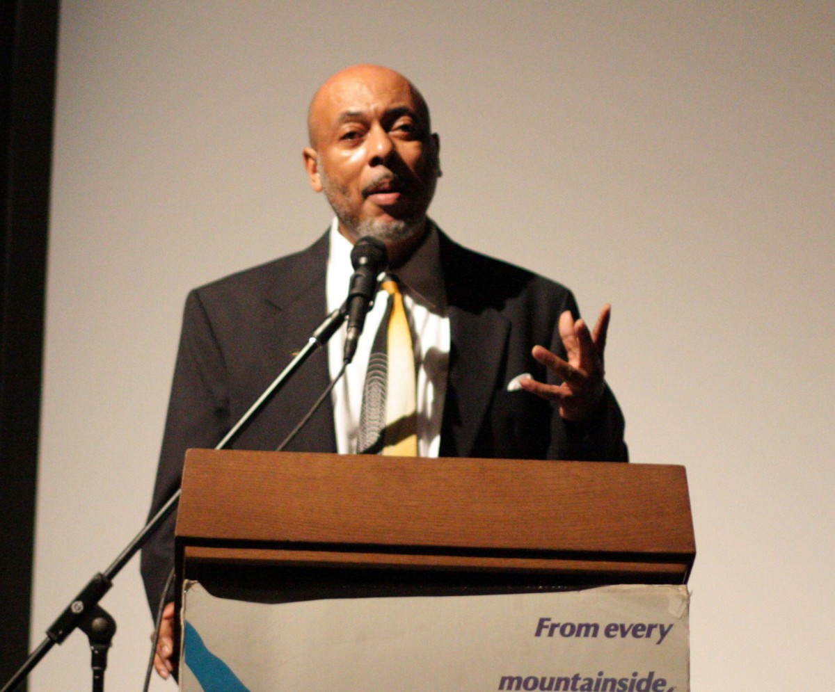 Reverend Tim Malone was the keynote speaker at the Varsity Theater on Davis MLK Day Monday, January 19, 2015