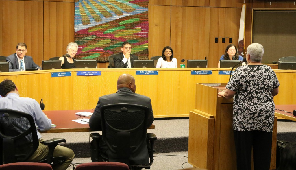 The Board listening to public comment