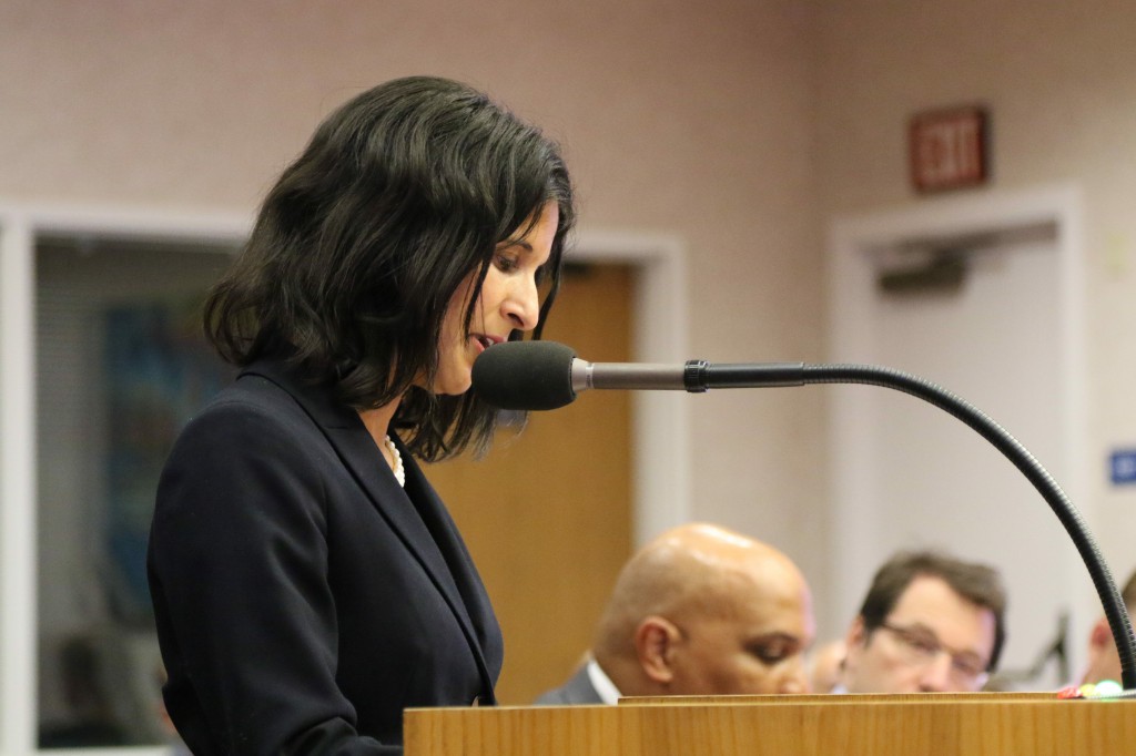 Shama Mesiwala reads from her email exchange with a board member