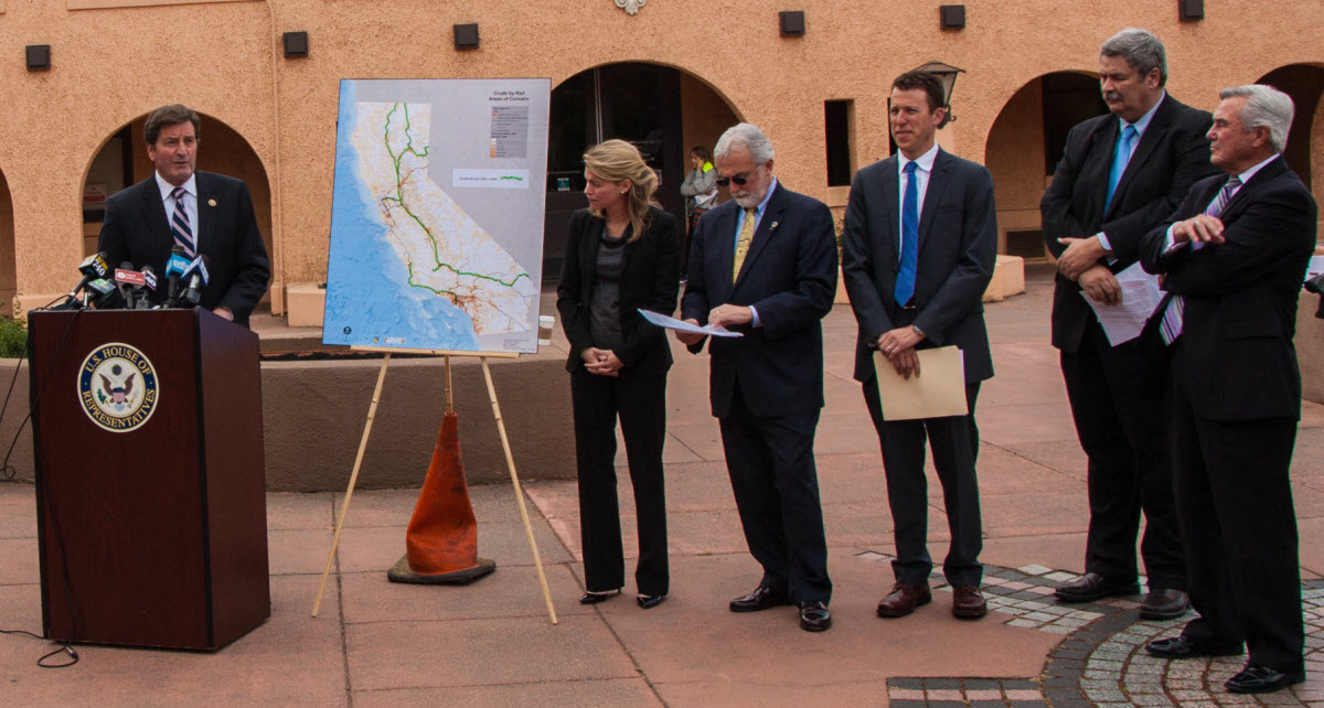 Don Saylor and Dan Wolk both participated in John Garamendi's oil train safety press conference in April