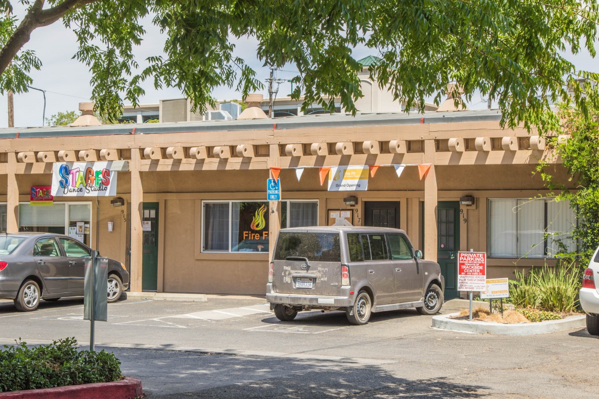 Parking Structure's visibility over the single story existing structure on the proposed Trackside site