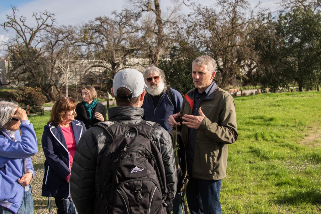 Tim Ruff talks to the small group