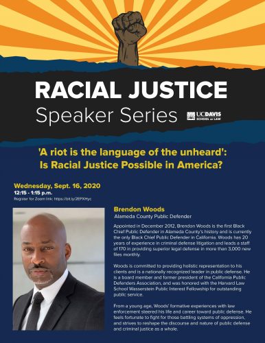 UC Davis Law’s Racial Justice Speaker Series Commences, Inspirational ...