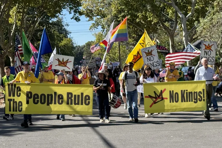 ‘No Kings Yolo’ March to Cross Tower Bridge on 60th Anniversary of Historic Farm Worker March