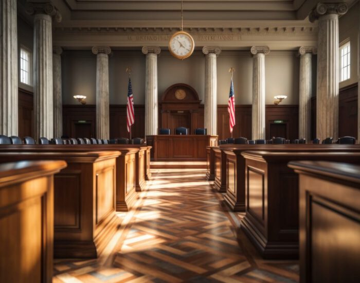 Inside the court house